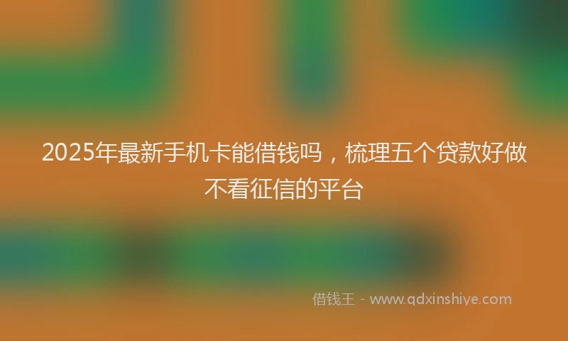 2025年最新手机卡能借钱吗，梳理五个贷款好做不看征信的平台