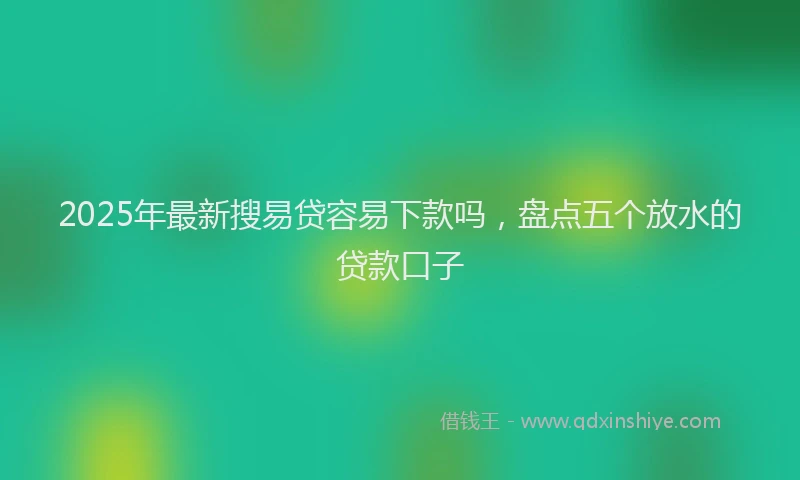 2025年最新搜易贷容易下款吗，盘点五个放水的贷款口子