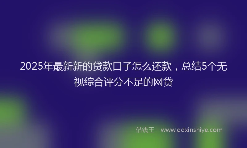 2025年最新新的贷款口子怎么还款，总结5个无视综合评分不足的网贷