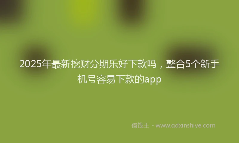 2025年最新挖财分期乐好下款吗，整合5个新手机号容易下款的app