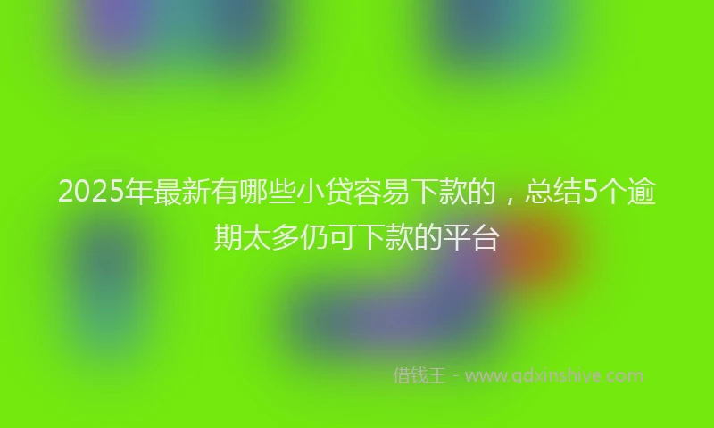 2025年最新有哪些小贷容易下款的，总结5个逾期太多仍可下款的平台