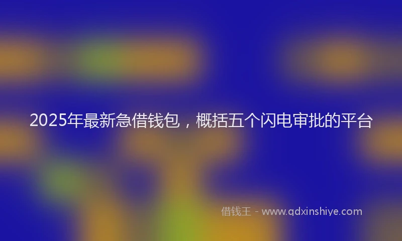 2025年最新急借钱包，概括五个闪电审批的平台