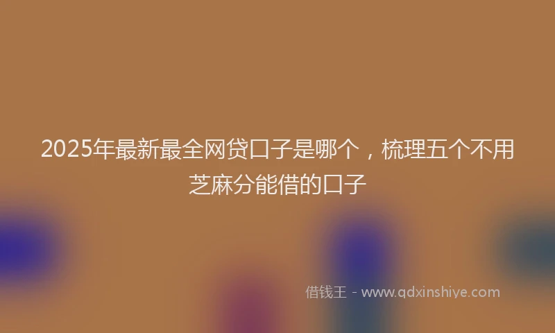 2025年最新最全网贷口子是哪个，梳理五个不用芝麻分能借的口子