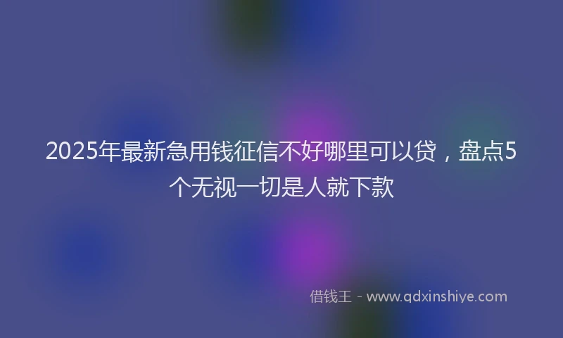 2025年最新急用钱征信不好哪里可以贷，盘点5个无视一切是人就下款