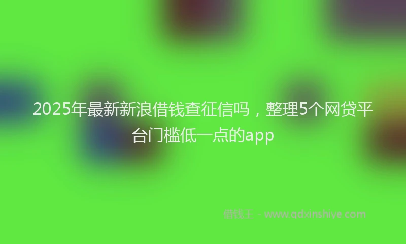 2025年最新新浪借钱查征信吗，整理5个网贷平台门槛低一点的app