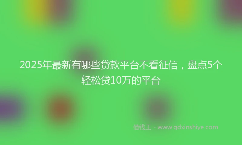 2025年最新有哪些贷款平台不看征信，盘点5个轻松贷10万的平台