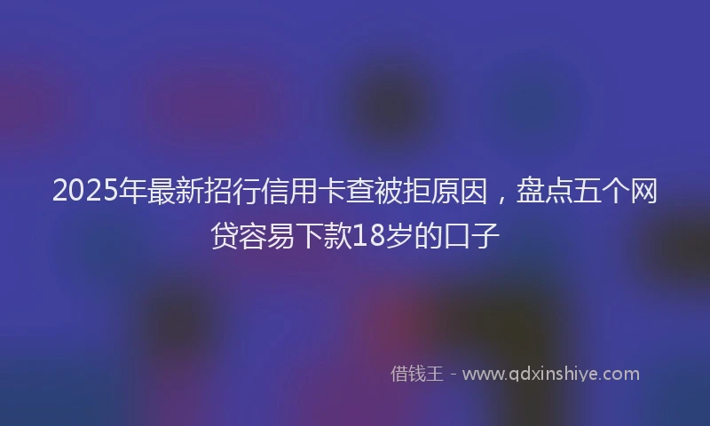 2025年最新招行信用卡查被拒原因，盘点五个网贷容易下款18岁的口子
