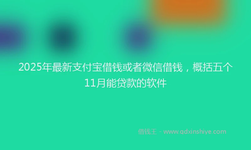 2025年最新支付宝借钱或者微信借钱，概括五个11月能贷款的软件