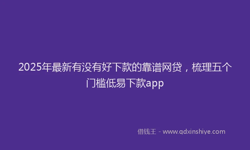 2025年最新有没有好下款的靠谱网贷，梳理五个门槛低易下款app