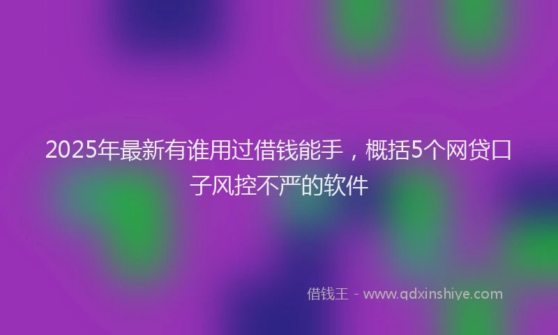 2025年最新有谁用过借钱能手，概括5个网贷口子风控不严的软件