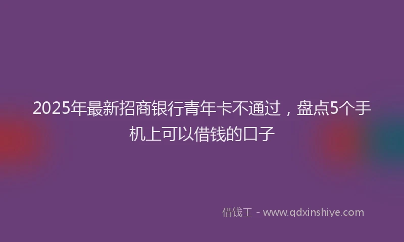 2025年最新招商银行青年卡不通过，盘点5个手机上可以借钱的口子