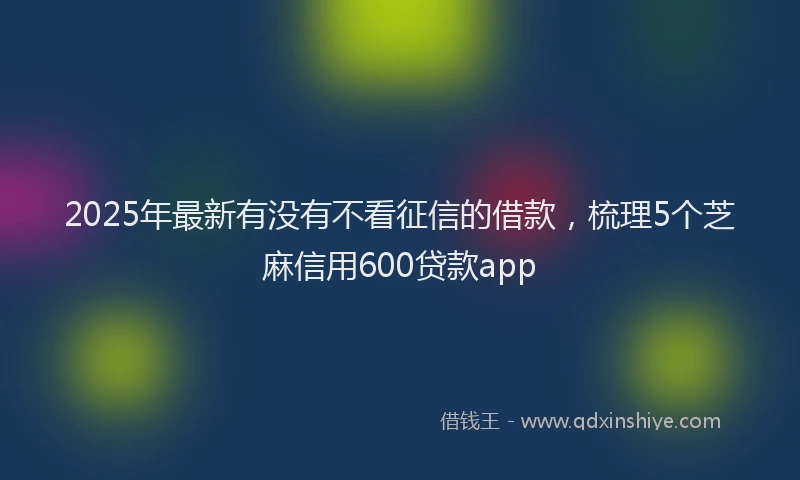 2025年最新有没有不看征信的借款，梳理5个芝麻信用600贷款app