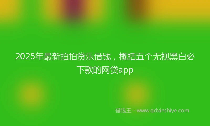 2025年最新拍拍贷乐借钱，概括五个无视黑白必下款的网贷app