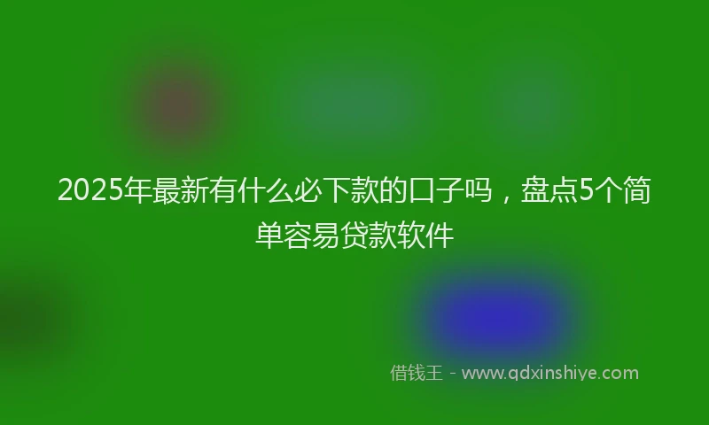 2025年最新有什么必下款的口子吗，盘点5个简单容易贷款软件
