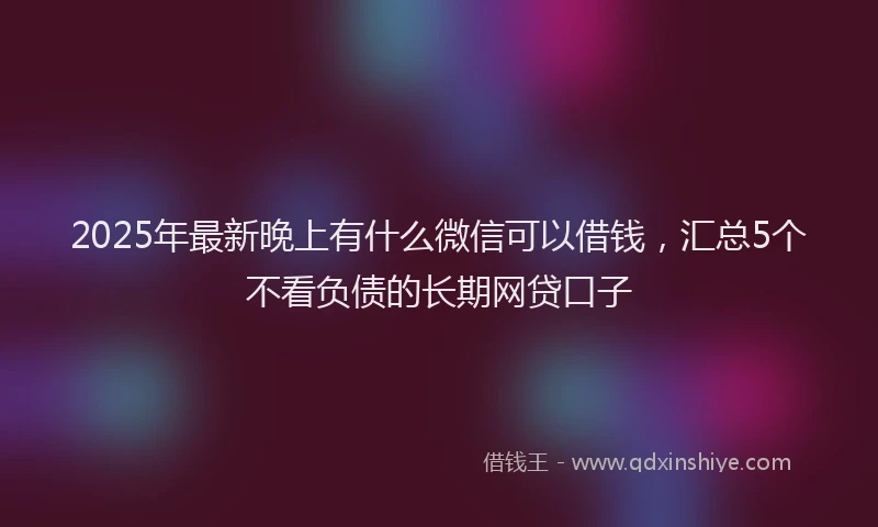 2025年最新晚上有什么微信可以借钱，汇总5个不看负债的长期网贷口子
