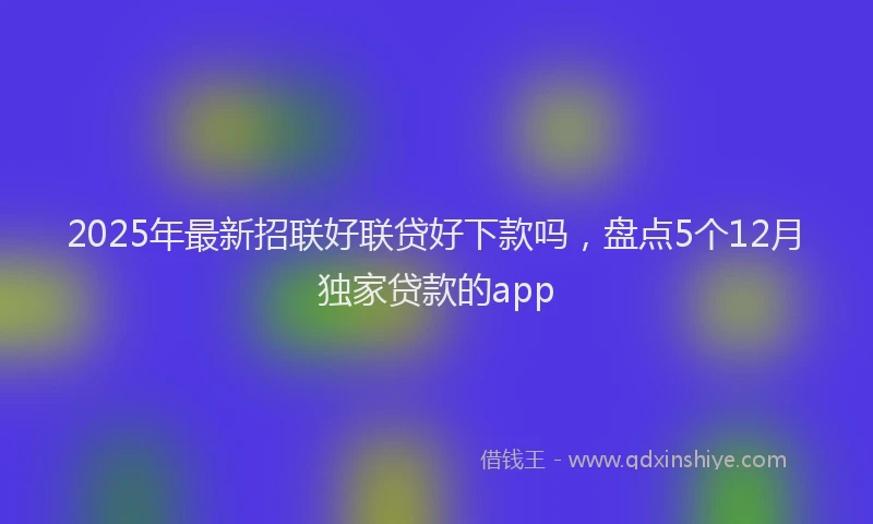 2025年最新招联好联贷好下款吗，盘点5个12月独家贷款的app