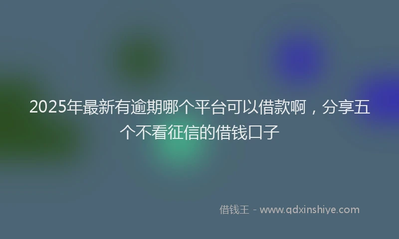 2025年最新有逾期哪个平台可以借款啊，分享五个不看征信的借钱口子