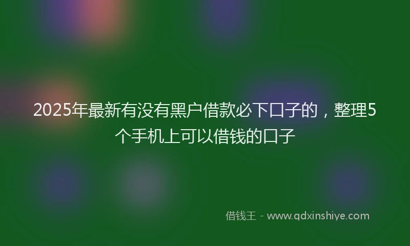 2025年最新有没有黑户借款必下口子的，整理5个手机上可以借钱的口子