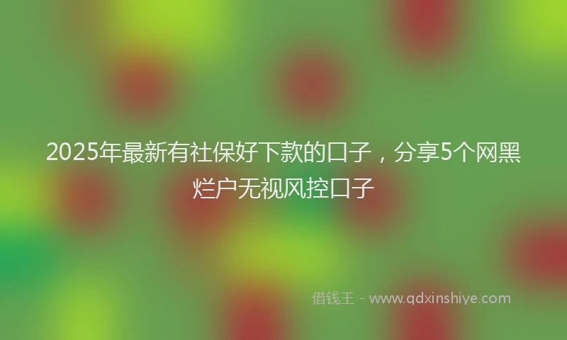 2025年最新有社保好下款的口子，分享5个网黑烂户无视风控口子