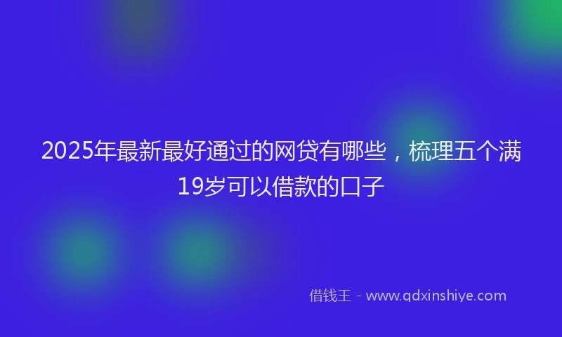 2025年最新最好通过的网贷有哪些，梳理五个满19岁可以借款的口子