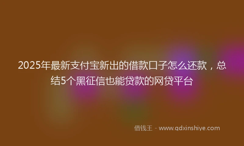 2025年最新支付宝新出的借款口子怎么还款，总结5个黑征信也能贷款的网贷平台