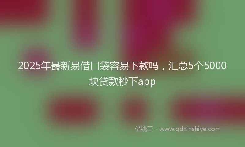2025年最新易借口袋容易下款吗，汇总5个5000块贷款秒下app