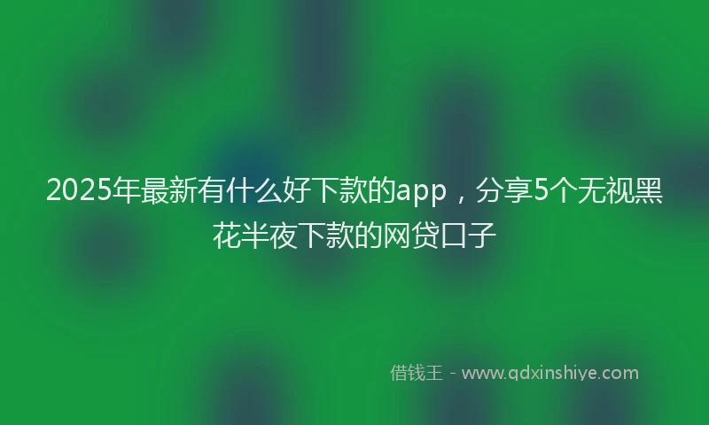 2025年最新有什么好下款的app，分享5个无视黑花半夜下款的网贷口子