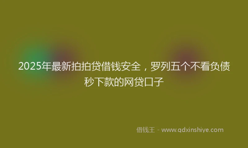 2025年最新拍拍贷借钱安全，罗列五个不看负债秒下款的网贷口子