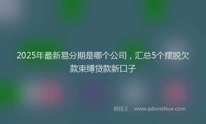 2025年最新易分期是哪个公司，汇总5个摆脱欠款束缚贷款新口子