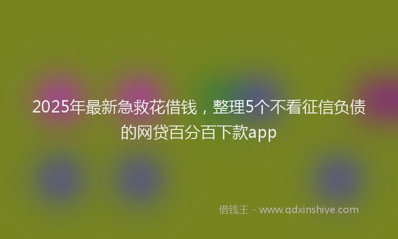 2025年最新急救花借钱，整理5个不看征信负债的网贷百分百下款app