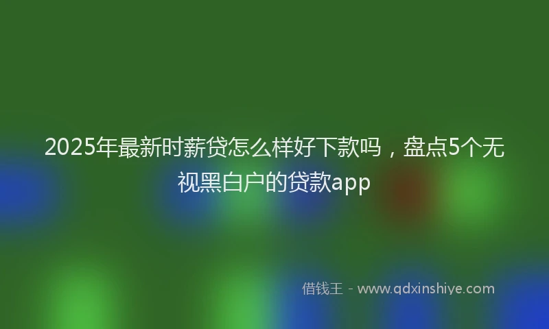 2025年最新时薪贷怎么样好下款吗，盘点5个无视黑白户的贷款app