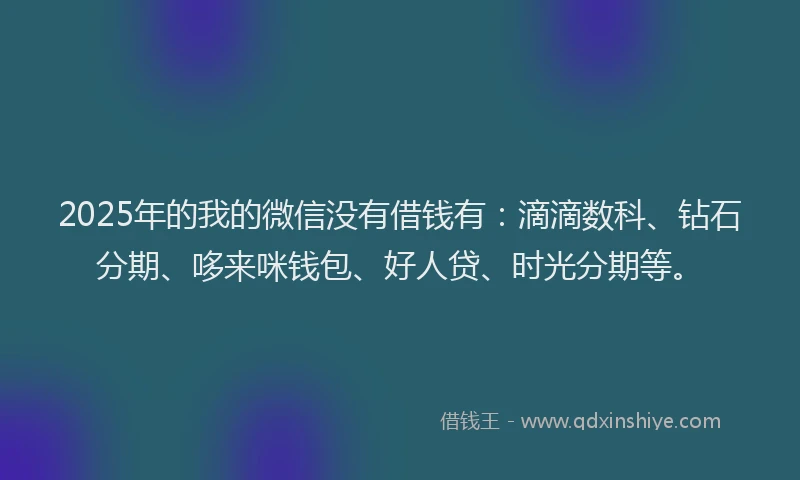 2025年的我的微信没有借钱有：滴滴数科、钻石分期、哆来咪钱包、好人贷、时光分期等。