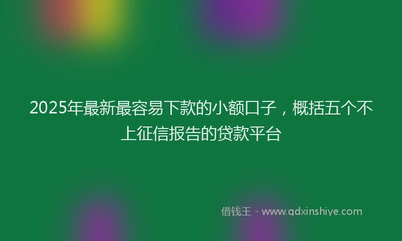 2025年最新最容易下款的小额口子，概括五个不上征信报告的贷款平台