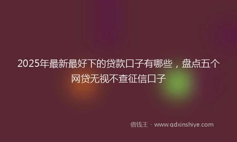 2025年最新最好下的贷款口子有哪些，盘点五个网贷无视不查征信口子