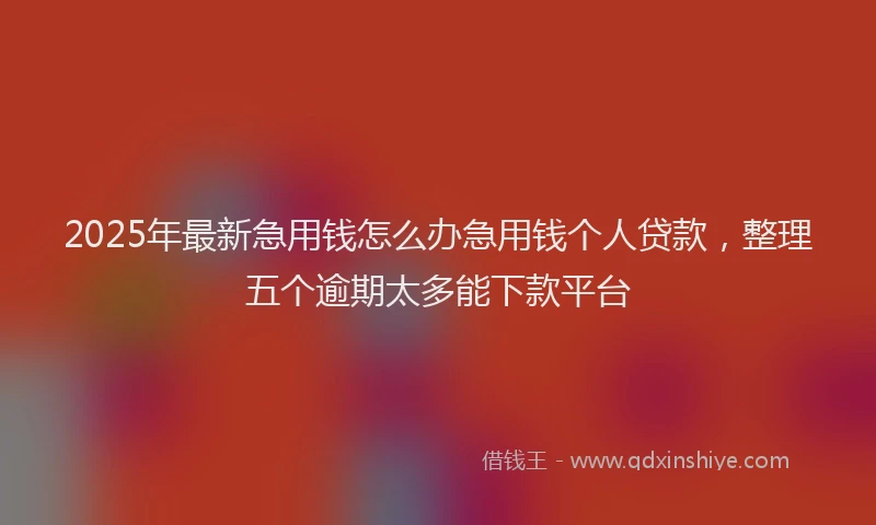 2025年最新急用钱怎么办急用钱个人贷款，整理五个逾期太多能下款平台