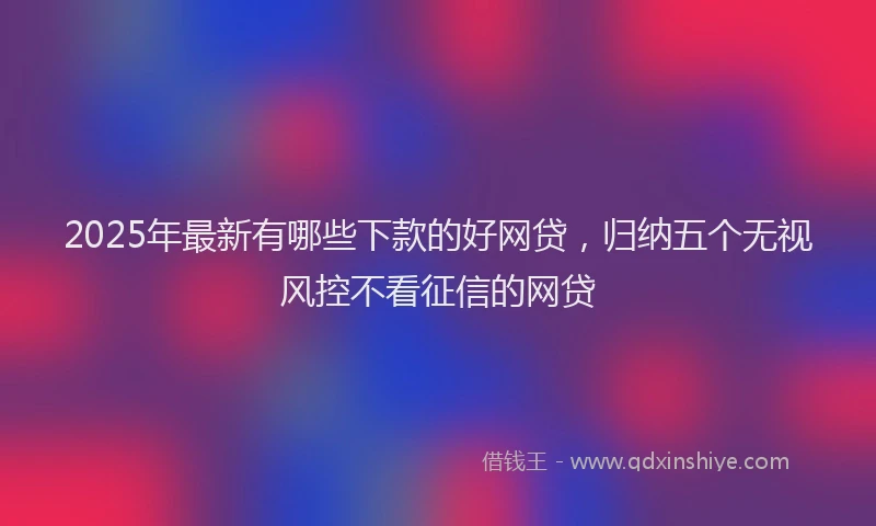 2025年最新有哪些下款的好网贷，归纳五个无视风控不看征信的网贷
