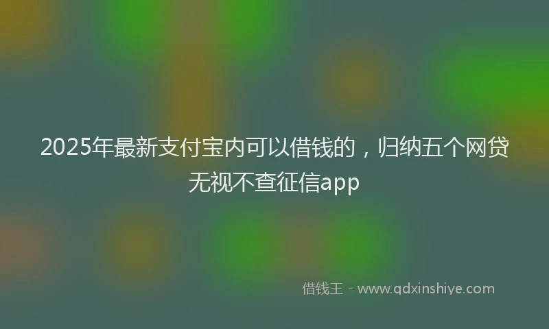 2025年最新支付宝内可以借钱的，归纳五个网贷无视不查征信app
