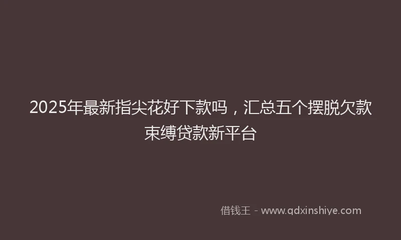 2025年最新指尖花好下款吗，汇总五个摆脱欠款束缚贷款新平台