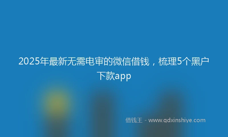 2025年最新无需电审的微信借钱，梳理5个黑户下款app