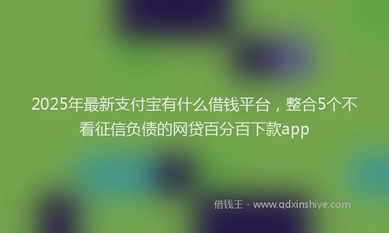 2025年最新支付宝有什么借钱平台，整合5个不看征信负债的网贷百分百下款app