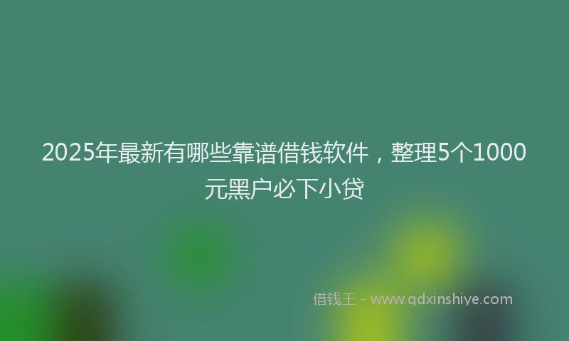 2025年最新有哪些靠谱借钱软件，整理5个1000元黑户必下小贷