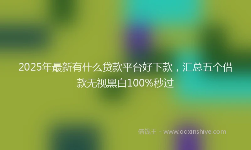 2025年最新有什么贷款平台好下款，汇总五个借款无视黑白100%秒过