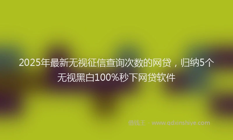 2025年最新无视征信查询次数的网贷，归纳5个无视黑白100%秒下网贷软件