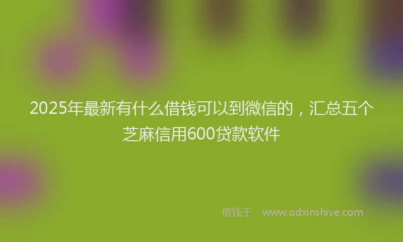 2025年最新有什么借钱可以到微信的，汇总五个芝麻信用600贷款软件