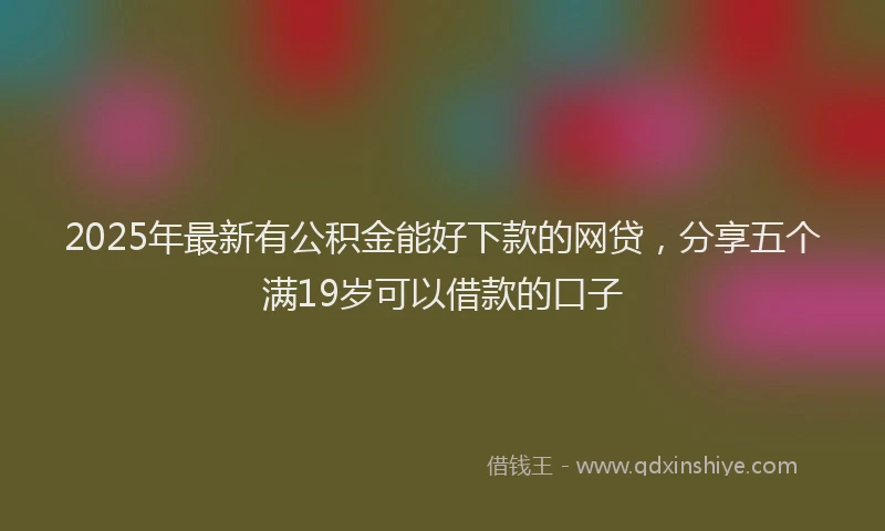 2025年最新有公积金能好下款的网贷，分享五个满19岁可以借款的口子