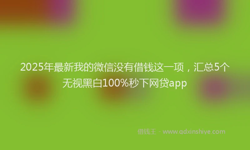 2025年最新我的微信没有借钱这一项，汇总5个无视黑白100%秒下网贷app