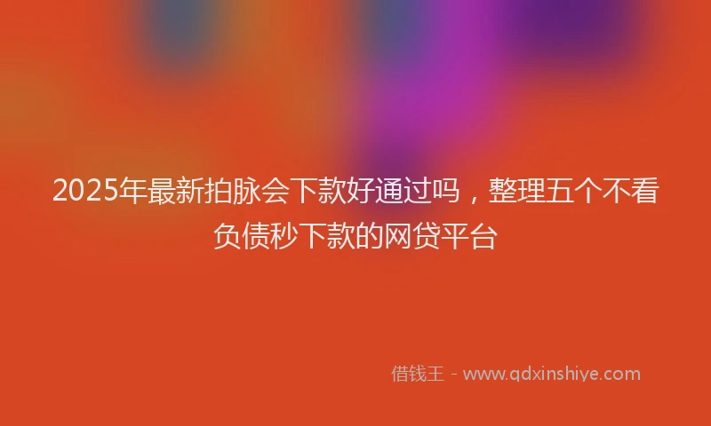 2025年最新拍脉会下款好通过吗，整理五个不看负债秒下款的网贷平台