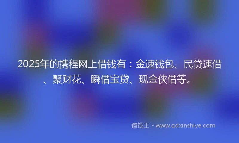 2025年的携程网上借钱有：金速钱包、民贷速借、聚财花、瞬借宝贷、现金侠借等。
