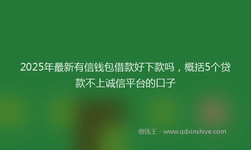 2025年最新有信钱包借款好下款吗，概括5个贷款不上诚信平台的口子