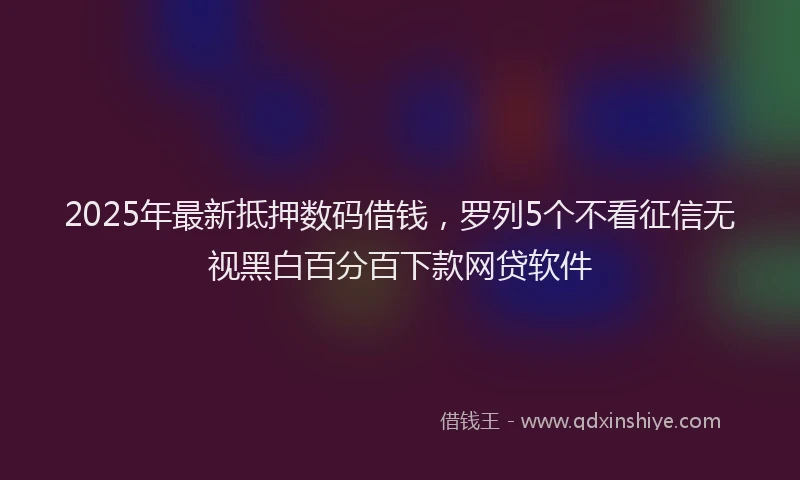 2025年最新抵押数码借钱，罗列5个不看征信无视黑白百分百下款网贷软件